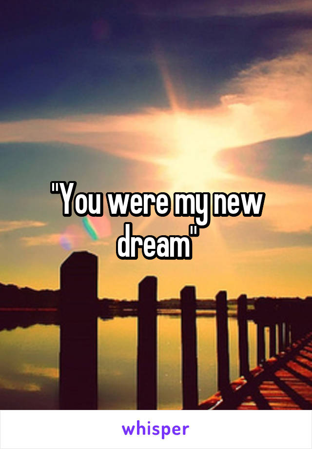 "You were my new dream"