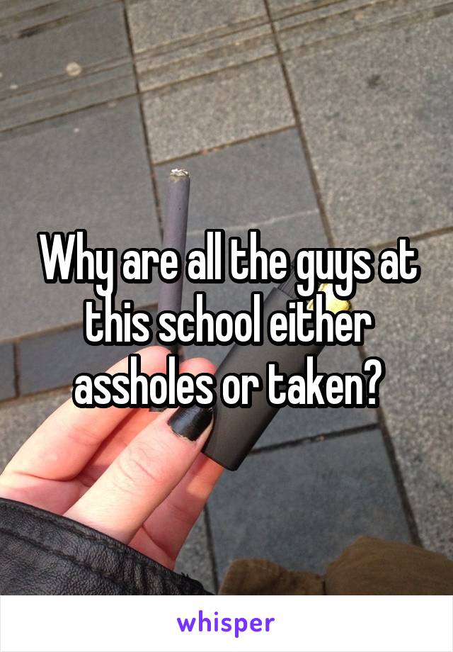 Why are all the guys at this school either assholes or taken?