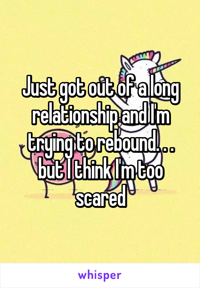 Just got out of a long relationship and I'm trying to rebound. . . but I think I'm too scared