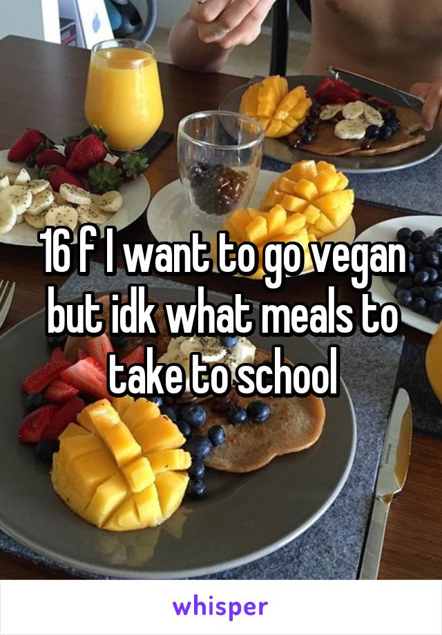 16 f I want to go vegan but idk what meals to take to school