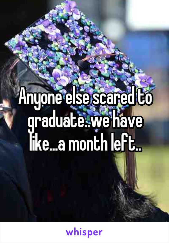 Anyone else scared to graduate..we have like...a month left..