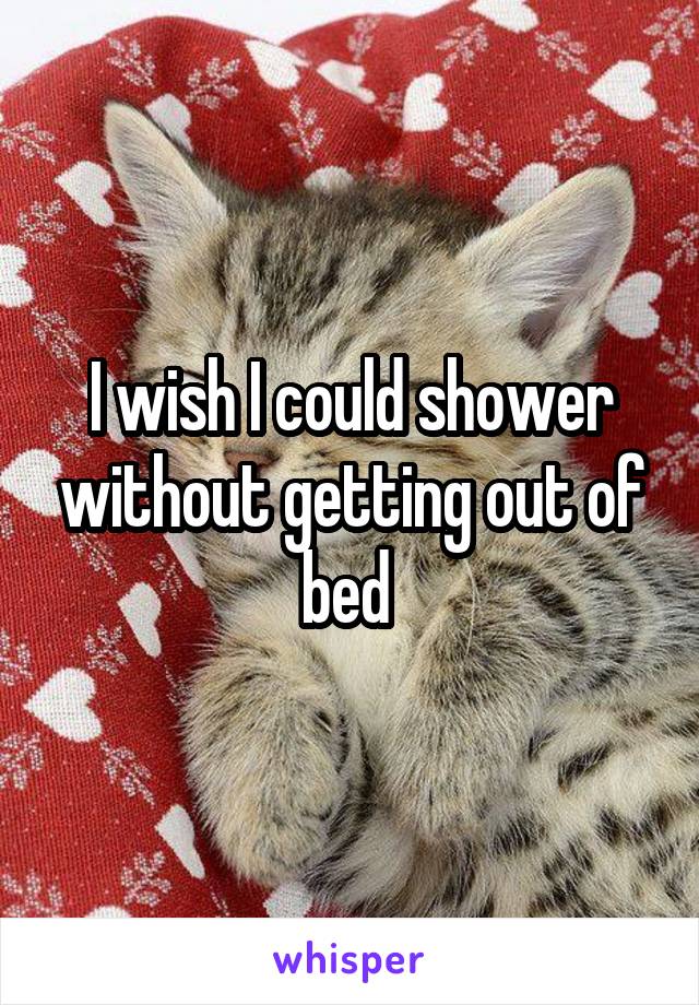 I wish I could shower without getting out of bed 