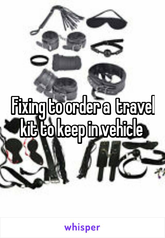 Fixing to order a  travel kit to keep in vehicle 