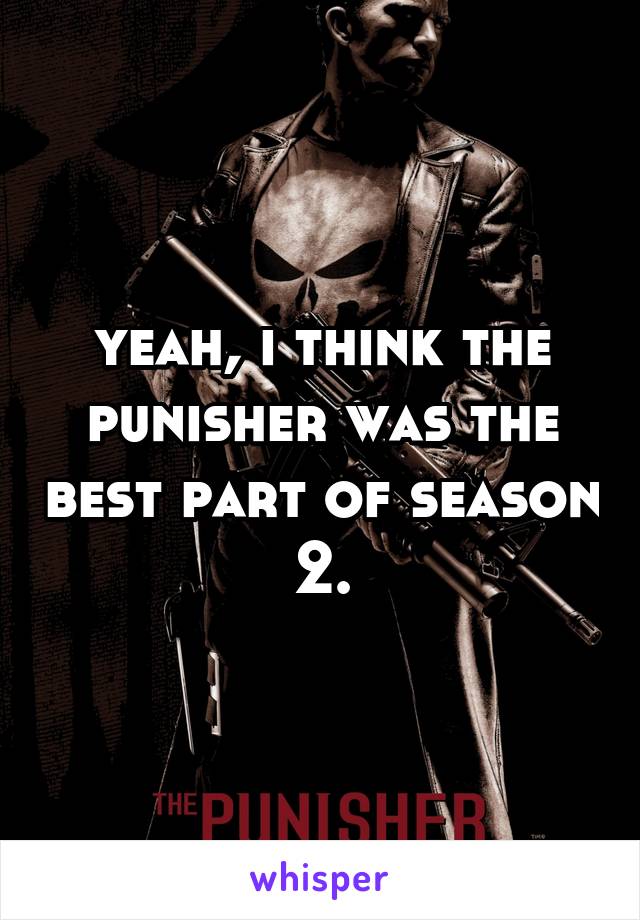 yeah, i think the punisher was the best part of season 2.