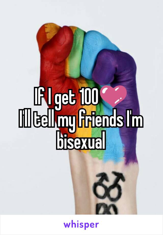 If I get 100💜
I'll tell my friends I'm bisexual