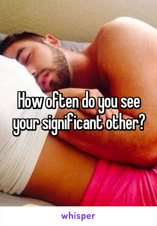 How often do you see your significant other?