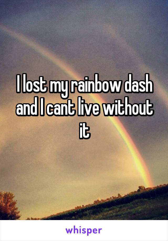 I lost my rainbow dash and I cant live without it
