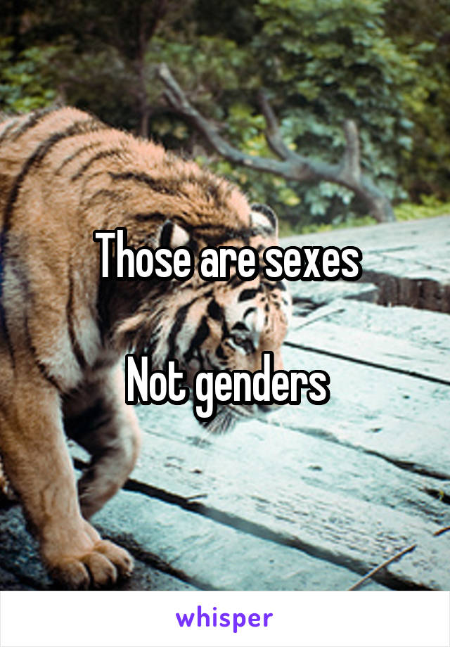 Those are sexes

Not genders