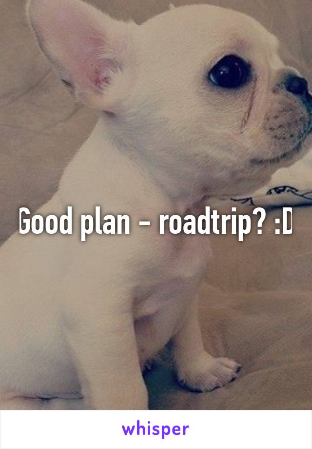 Good plan - roadtrip? :D