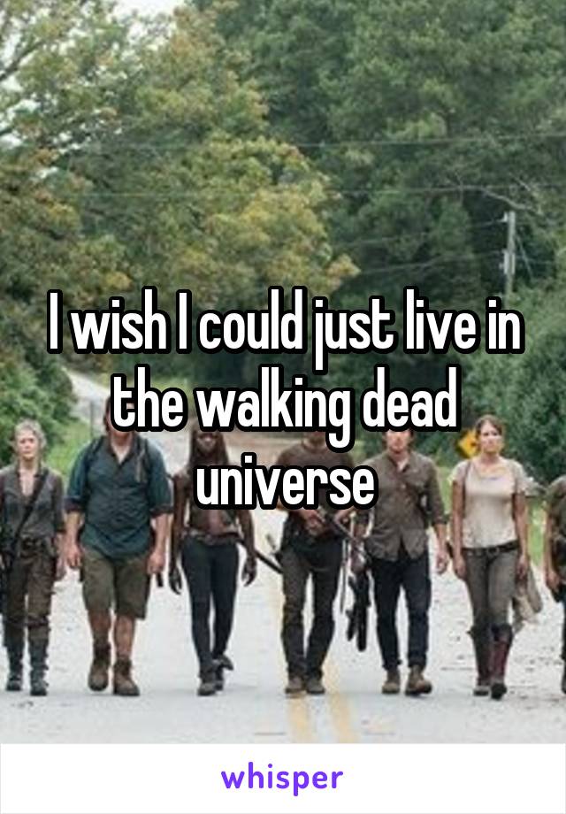 I wish I could just live in the walking dead universe