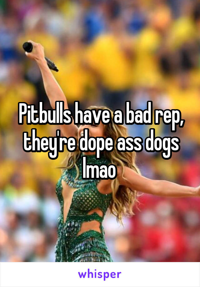 Pitbulls have a bad rep, they're dope ass dogs lmao 