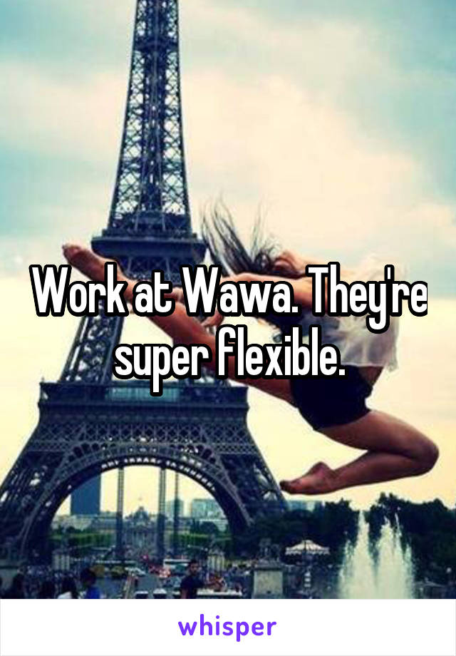 Work at Wawa. They're super flexible.