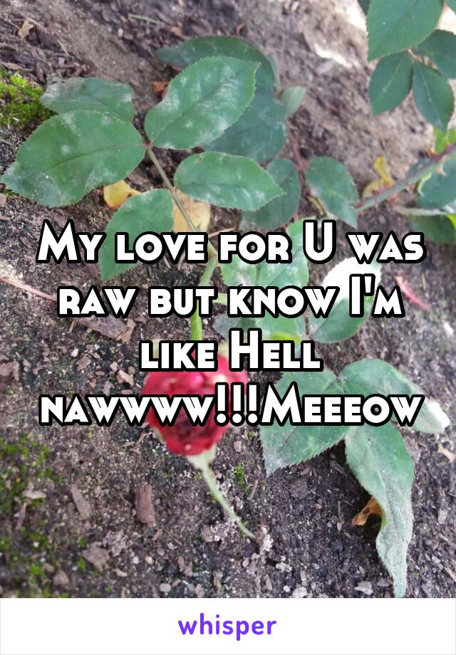 My love for U was raw but know I'm like Hell nawwww!!!Meeeow