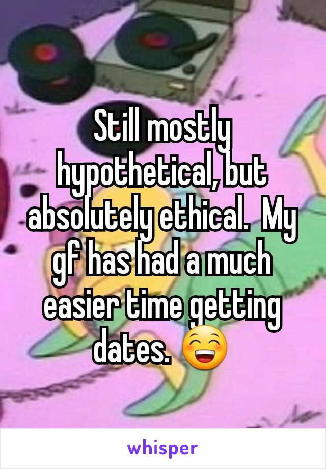 Still mostly hypothetical, but absolutely ethical.  My gf has had a much easier time getting dates. 😁