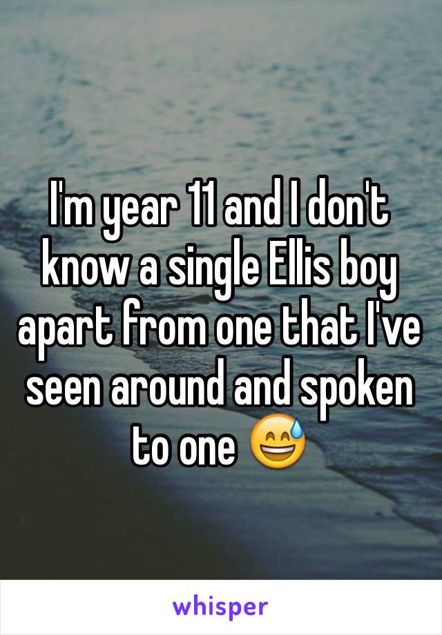 I'm year 11 and I don't know a single Ellis boy apart from one that I've seen around and spoken to one 😅