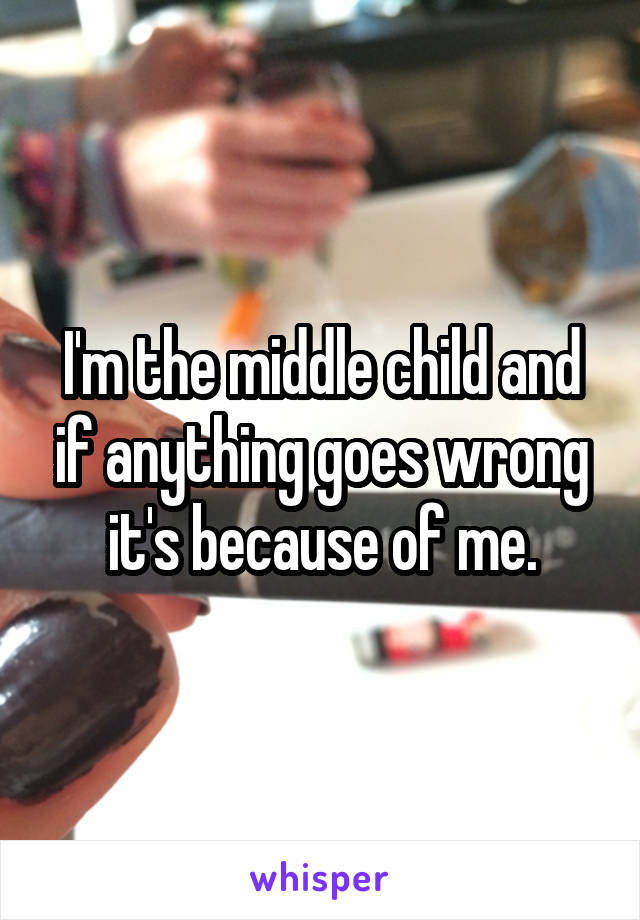 I'm the middle child and if anything goes wrong it's because of me.