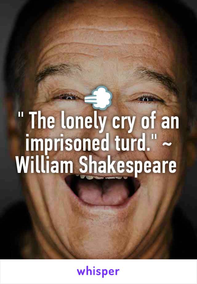 💨
" The lonely cry of an imprisoned turd." ~ William Shakespeare 
