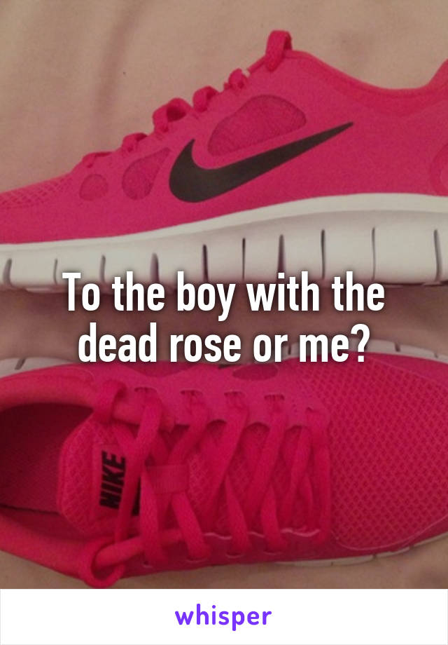 To the boy with the dead rose or me?