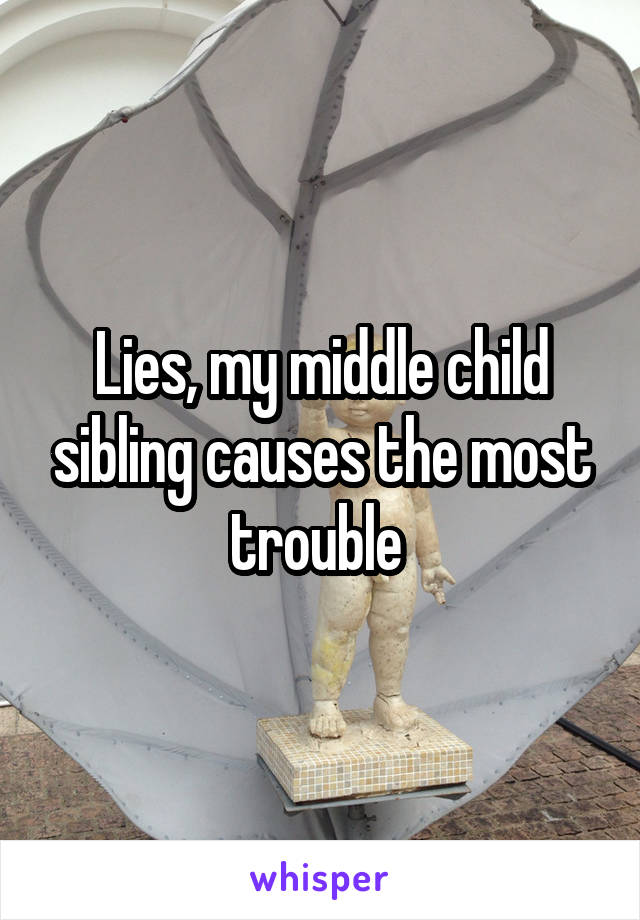 Lies, my middle child sibling causes the most trouble 