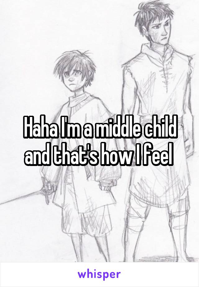 Haha I'm a middle child and that's how I feel 