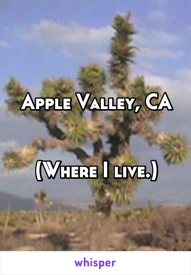 Apple Valley, CA


(Where I live.)