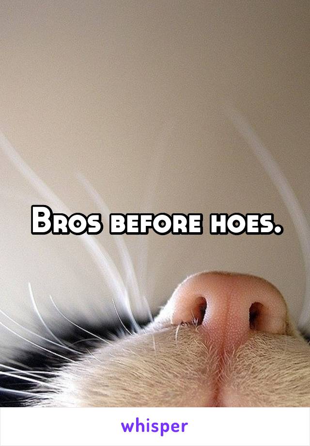 Bros before hoes.