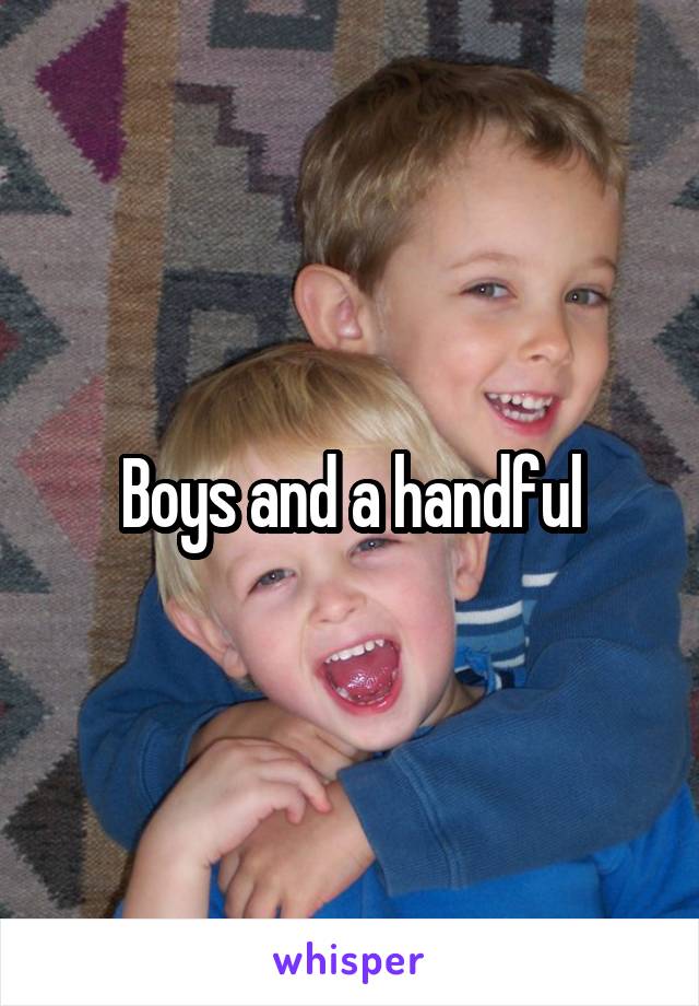 Boys and a handful