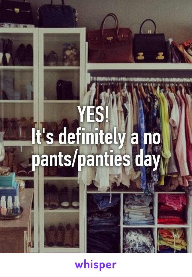 YES! 
It's definitely a no pants/panties day