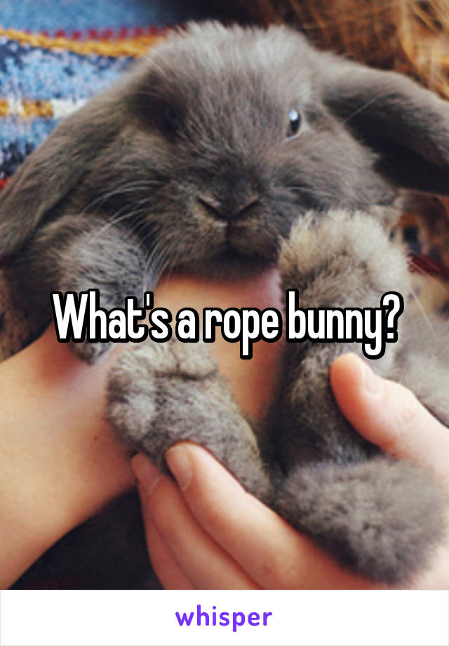 What's a rope bunny?