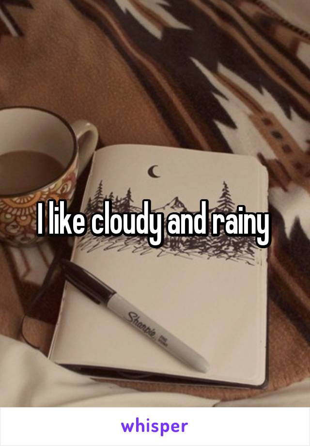 I like cloudy and rainy 