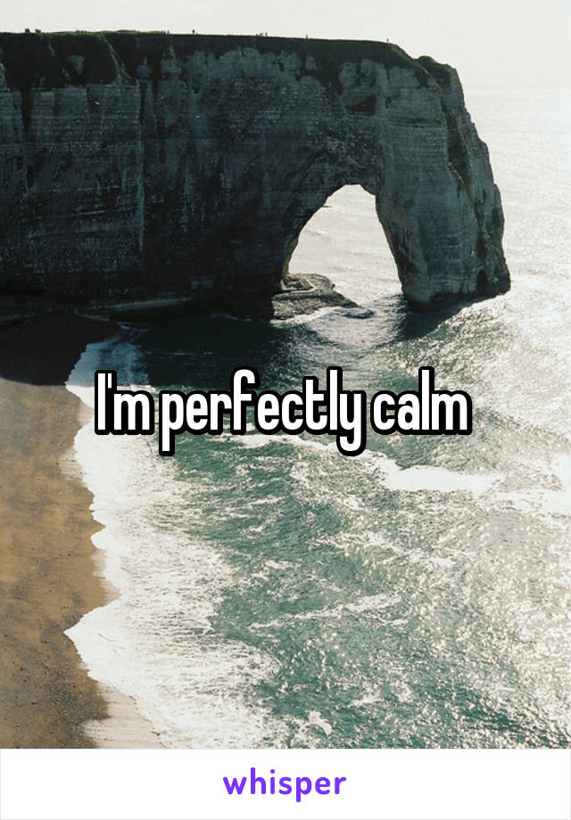 I'm perfectly calm 