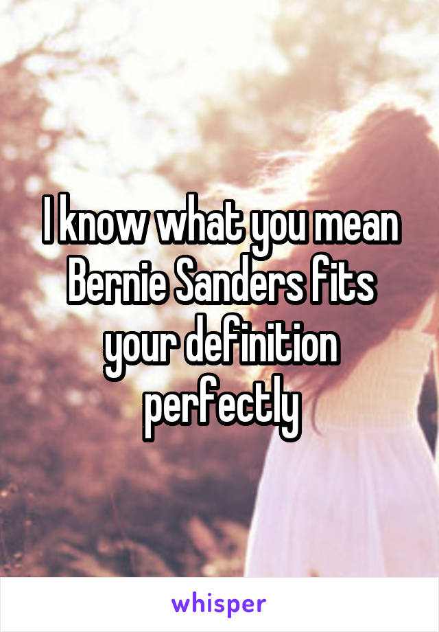 I know what you mean Bernie Sanders fits your definition perfectly