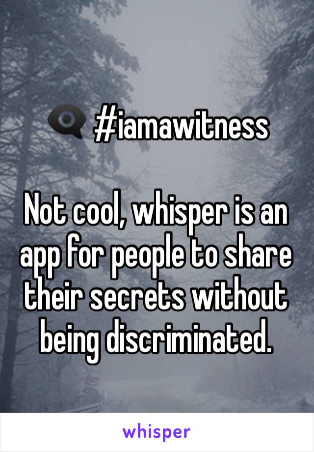 👁‍🗨 #iamawitness

Not cool, whisper is an app for people to share their secrets without being discriminated. 