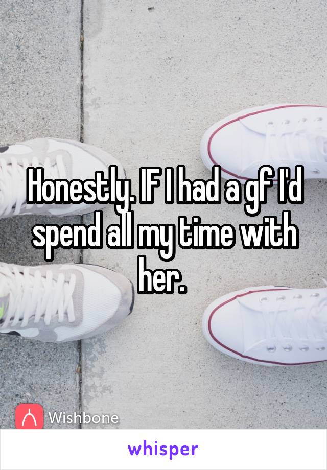 Honestly. IF I had a gf I'd spend all my time with her. 