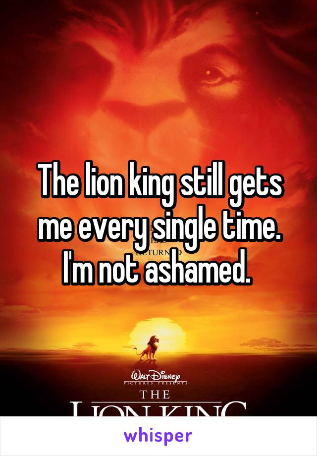 The lion king still gets me every single time. I'm not ashamed. 