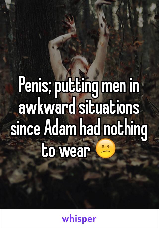 Penis; putting men in awkward situations since Adam had nothing to wear 😕