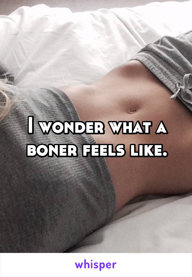 I wonder what a boner feels like.