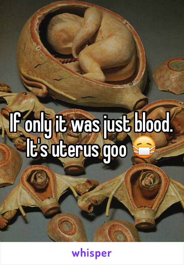 If only it was just blood. It's uterus goo 😷