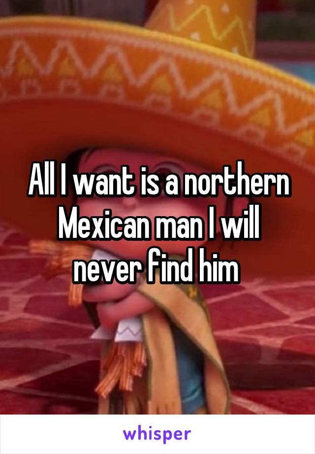 All I want is a northern Mexican man I will never find him 