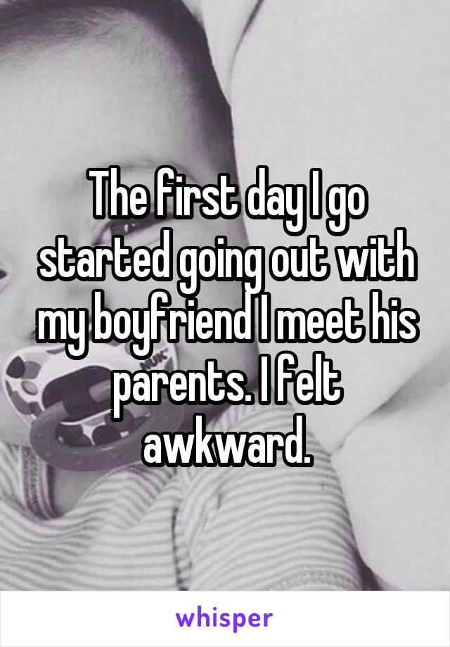 The first day I go started going out with my boyfriend I meet his parents. I felt awkward.