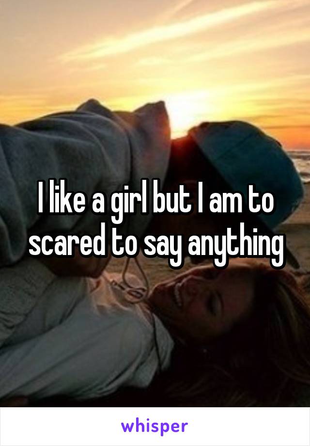 I like a girl but I am to scared to say anything