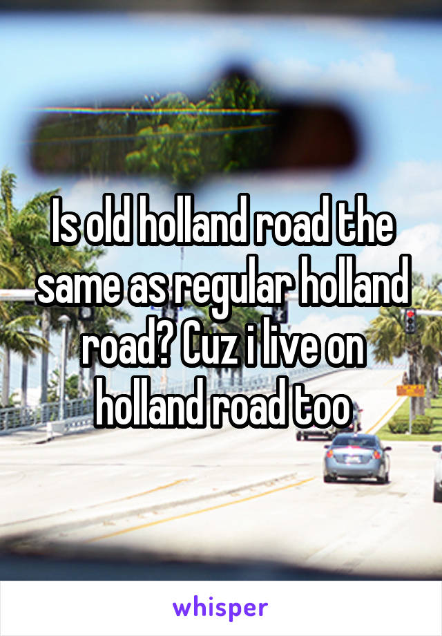 Is old holland road the same as regular holland road? Cuz i live on holland road too