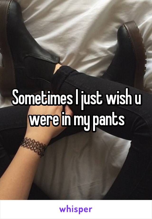 Sometimes I just wish u were in my pants