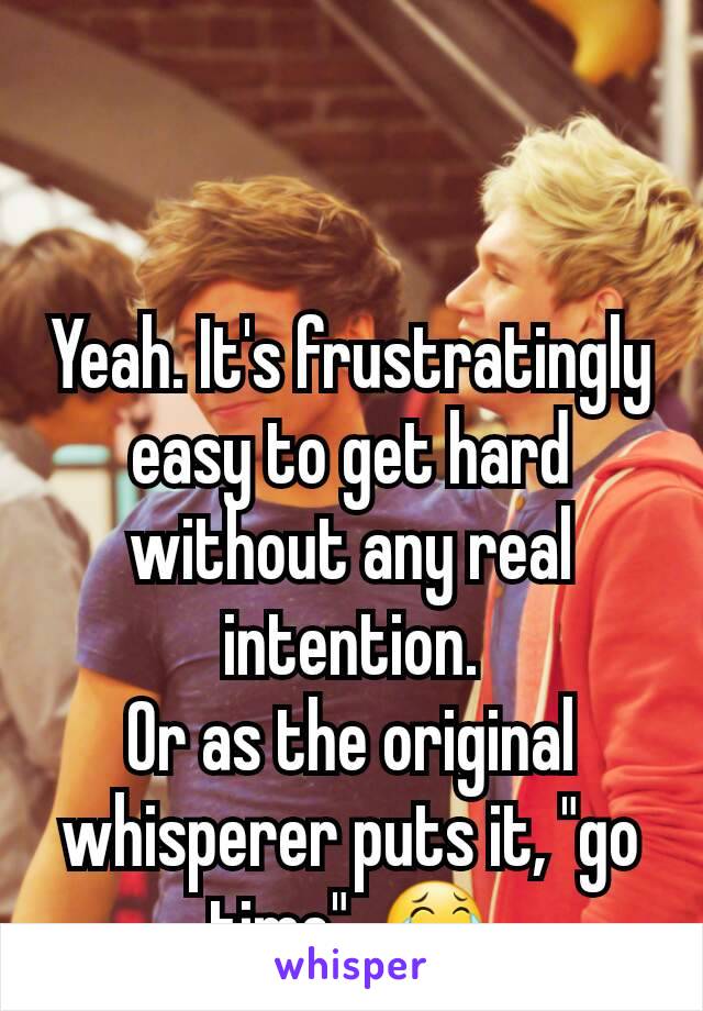 Yeah. It's frustratingly easy to get hard without any real intention.
Or as the original whisperer puts it, "go time". 😂