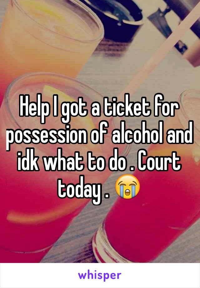 Help I got a ticket for possession of alcohol and idk what to do . Court today . 😭