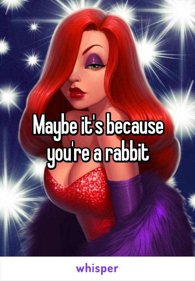 Maybe it's because you're a rabbit