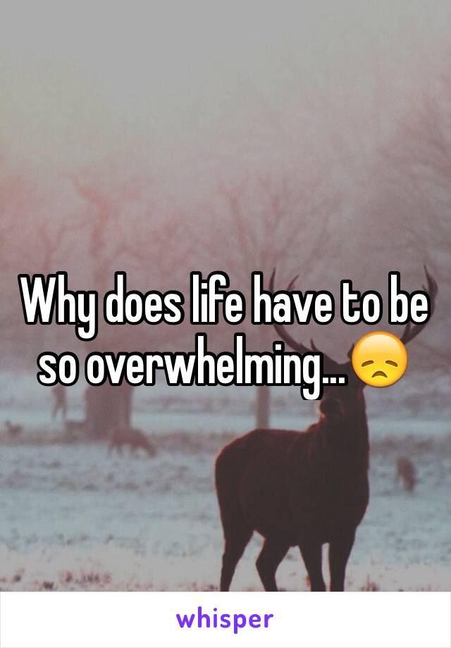 Why does life have to be so overwhelming...😞