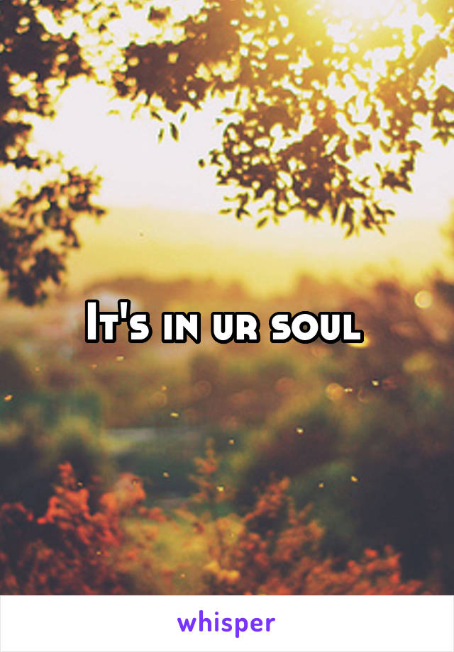 It's in ur soul 