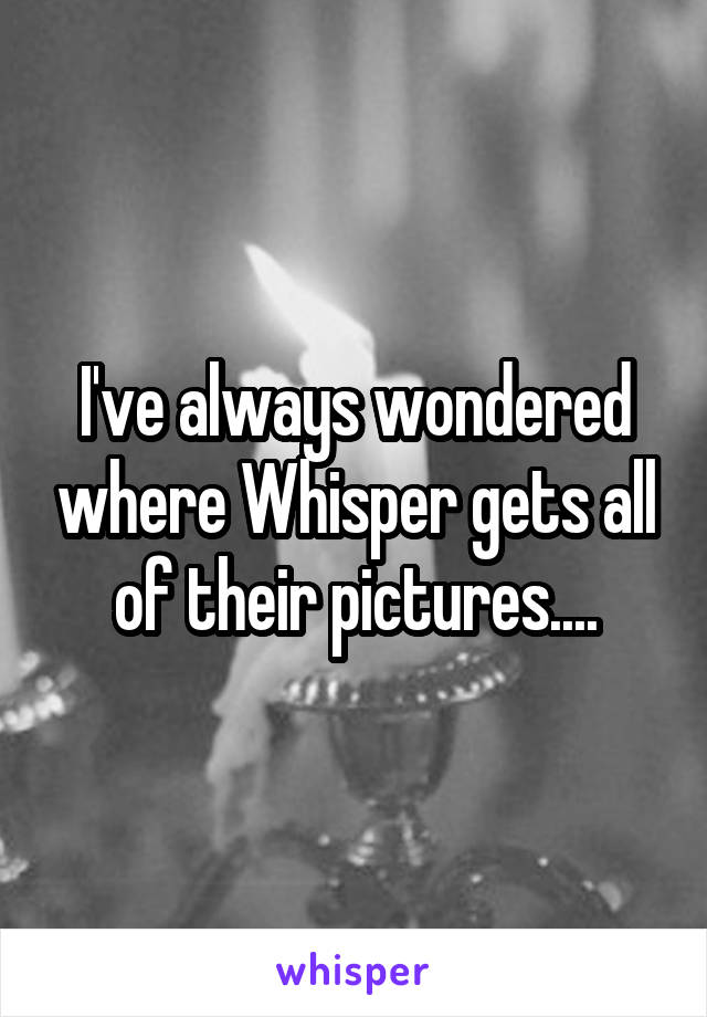 I've always wondered where Whisper gets all of their pictures....