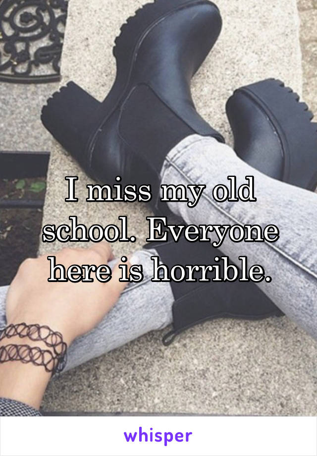 I miss my old school. Everyone here is horrible.